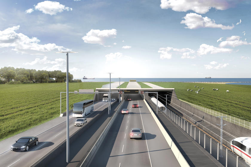 Illustration of the tunnel portal seen from the German side