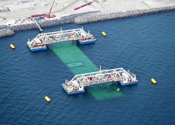 The first tunnel element was successfully immersed on the Danish side in May.