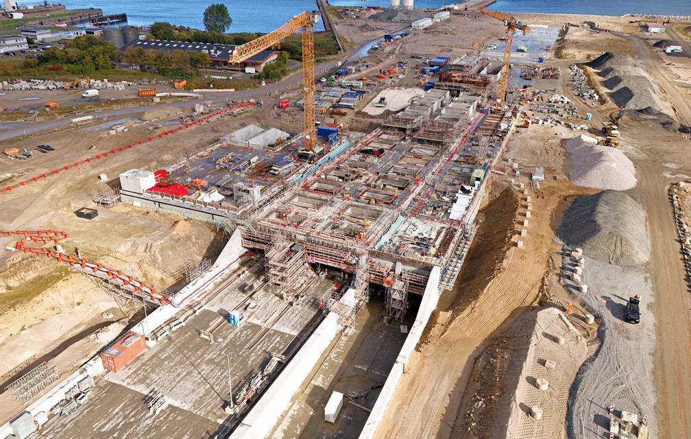 Rohbau des Tunnelportals bei Puttgarden ist fertig.